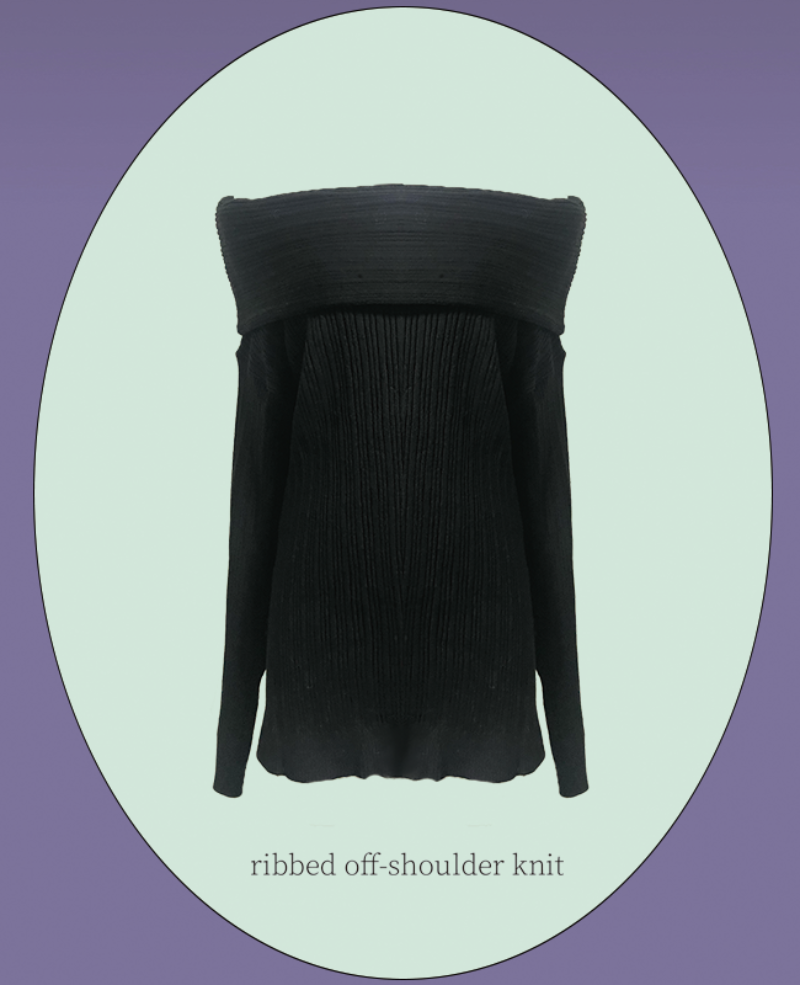 ribbed off_shoulder knit